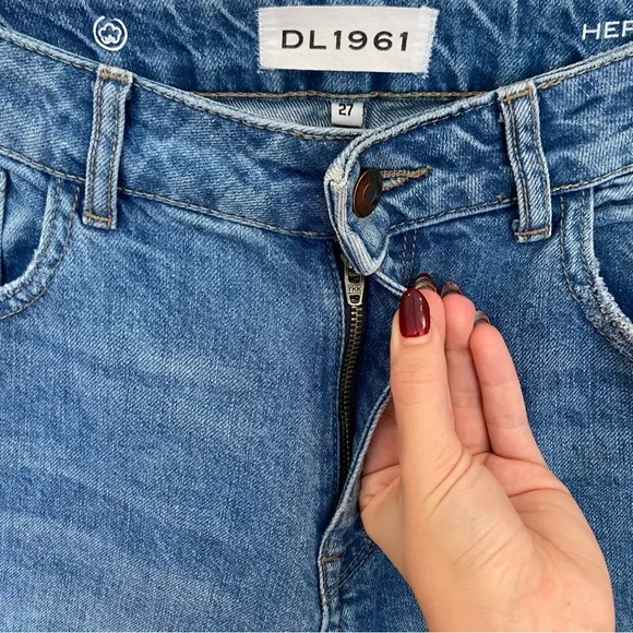 DL1961 Hepburn High Rise Wide Leg Jeans in Slate - Picture 4 of 12